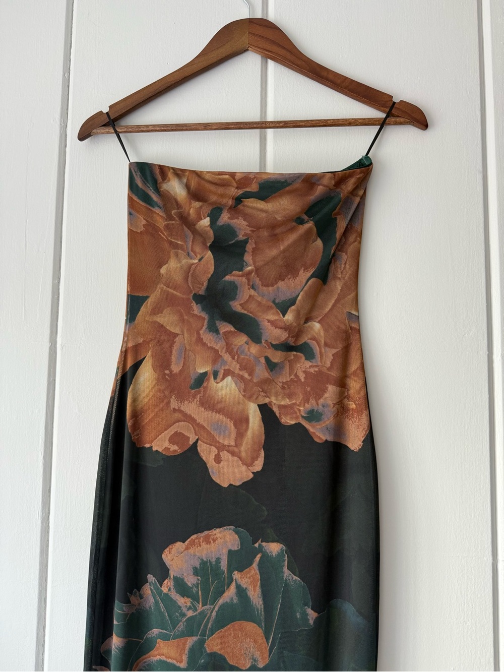 12th Tribe Avani Emerald Floral Strapless Maxi Dress